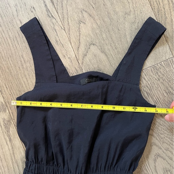 COS Navy Blue Gathered Open Back Jumpsuit - Picture 12 of 15